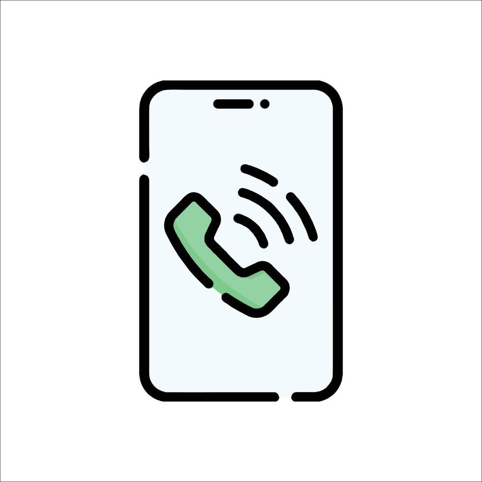 Phone call icon with a phone receiver vector