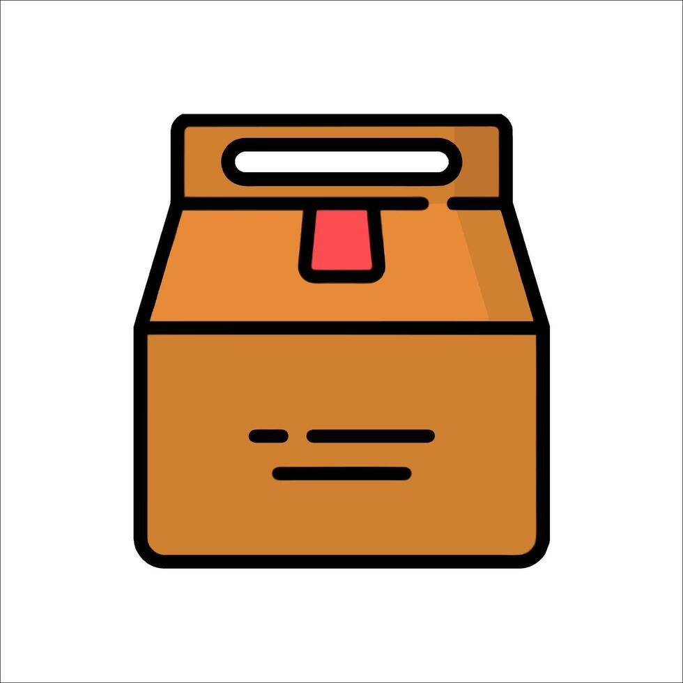 A box with a red handle on it vector