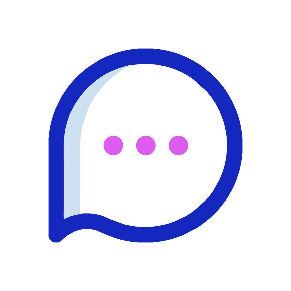 The icon for a chat bubble with a pink dot vector