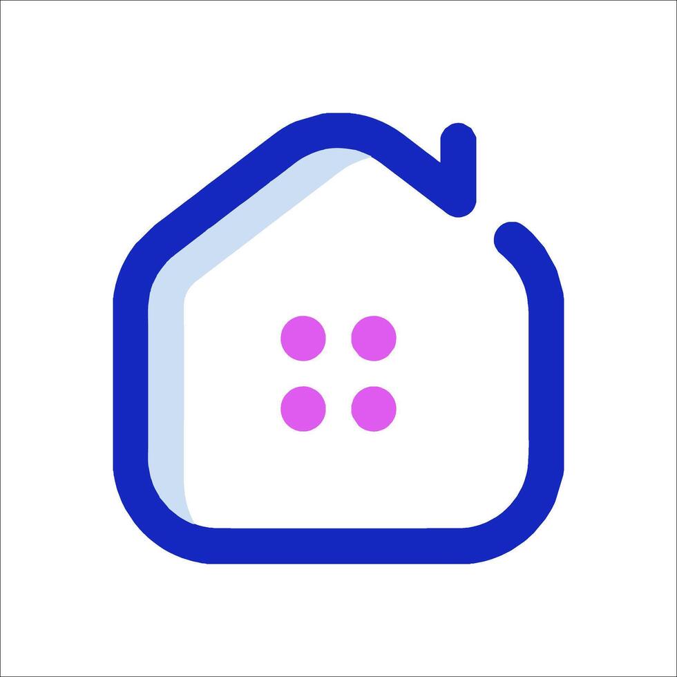 A house icon with a pink dot on it vector