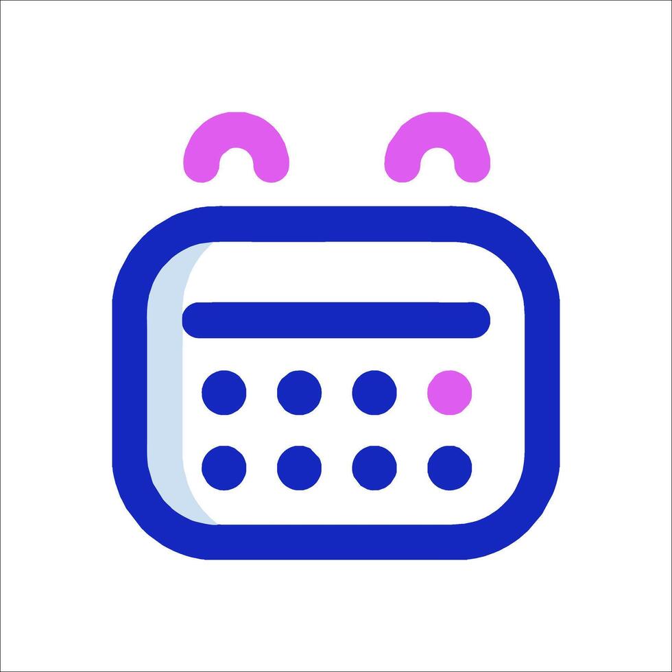 A calendar icon with a blue and purple background vector