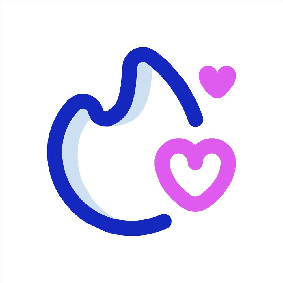 A blue and pink heart with a blue and pink logo vector