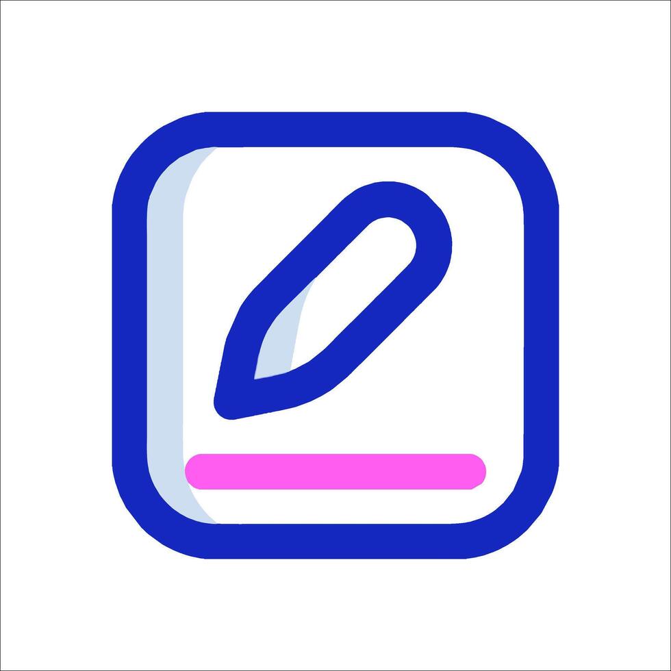 A pink and blue pen icon on a white background vector