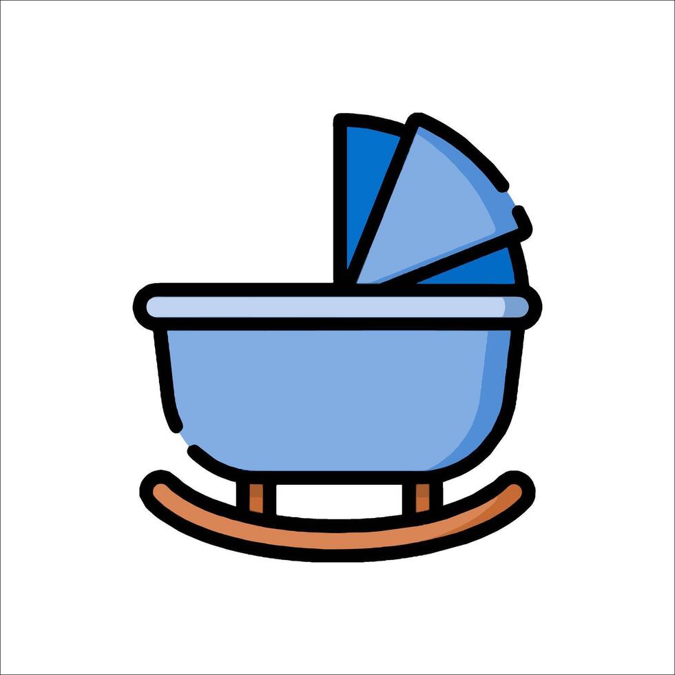 Baby cradle icon illustration vector