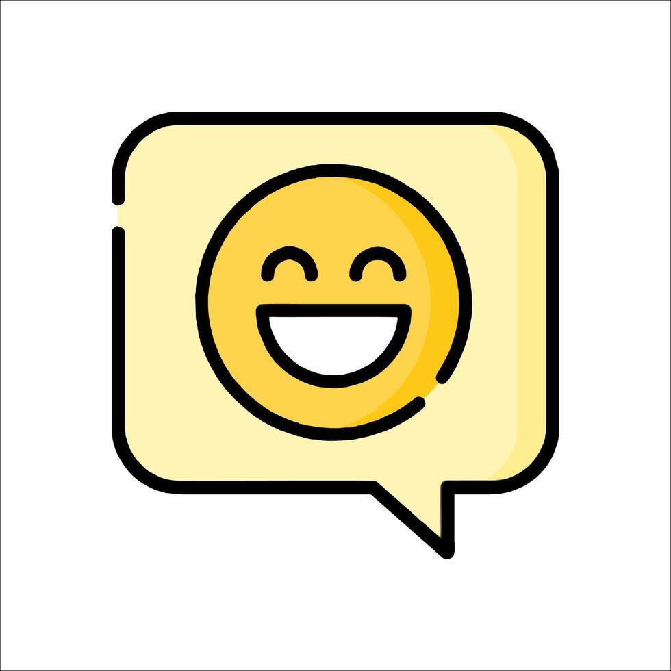 A smiley face in a speech bubble vector