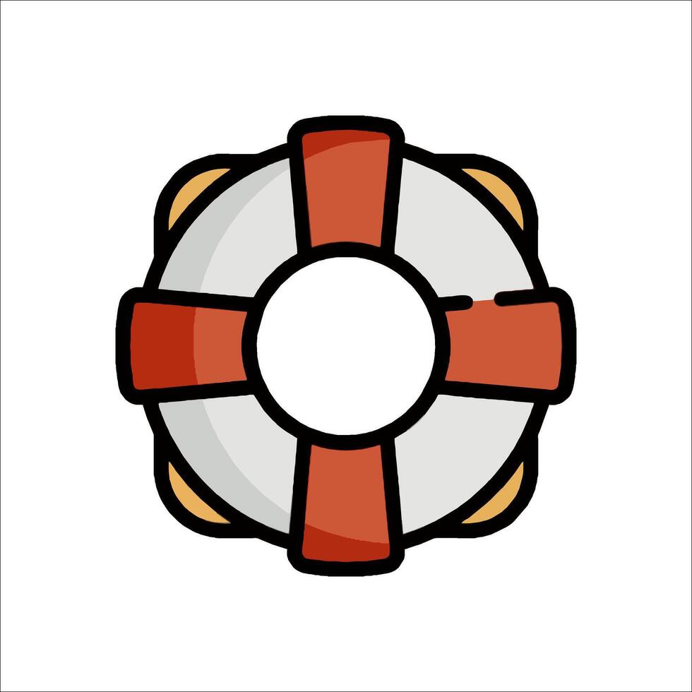 A life preserver icon on a white background vector