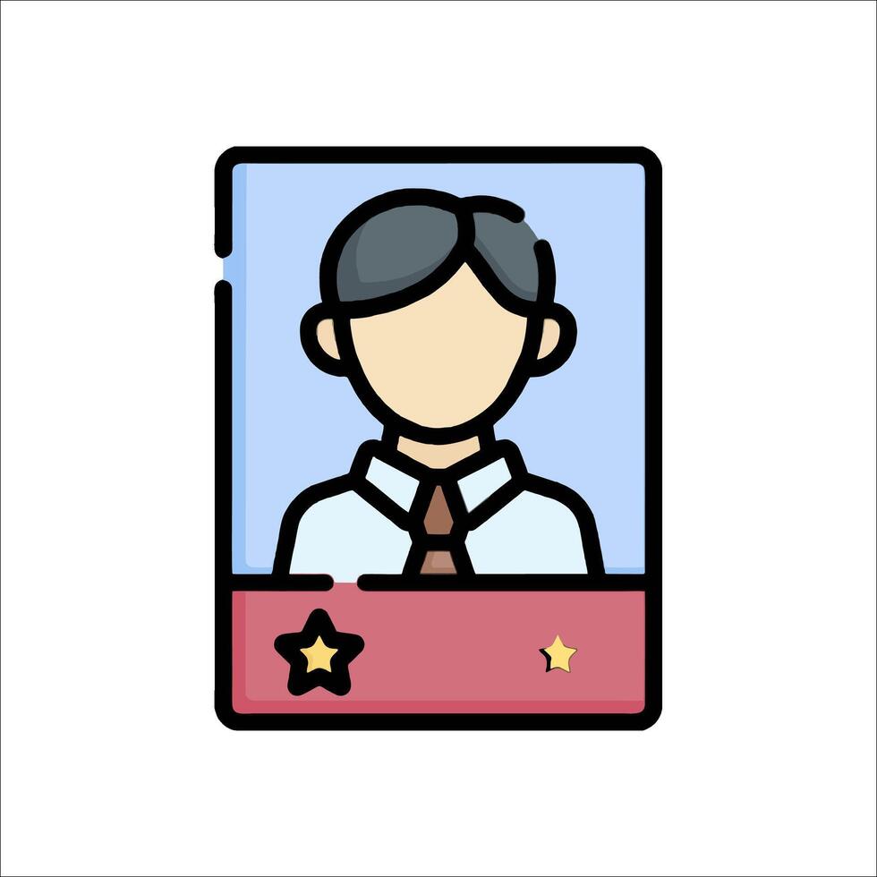 A man with a star on his face icon vector