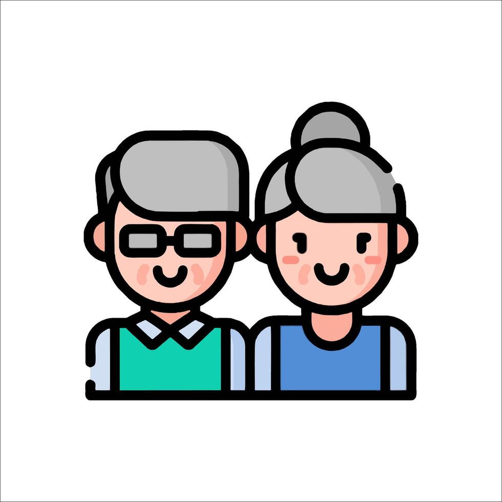 An elderly couple with glasses and glasses vector