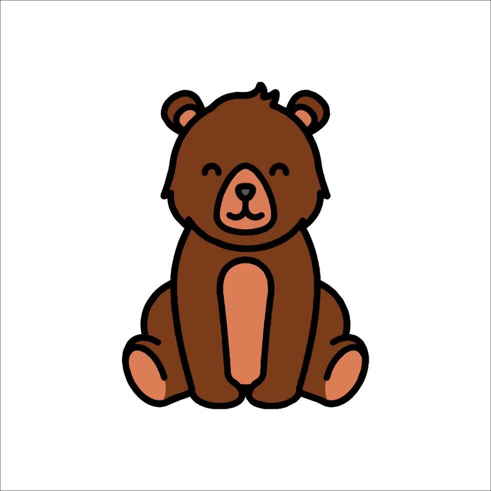 A cartoon bear sitting on the ground vector