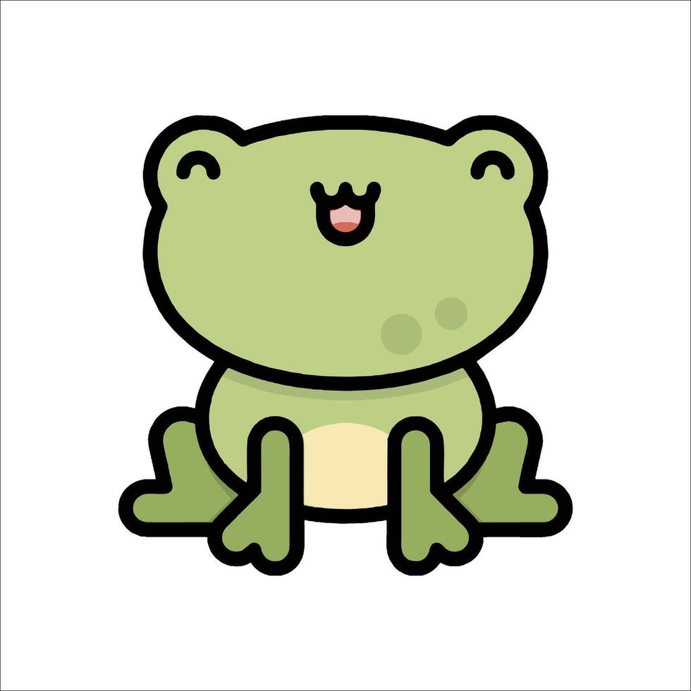 A cartoon frog with a smile on its face vector