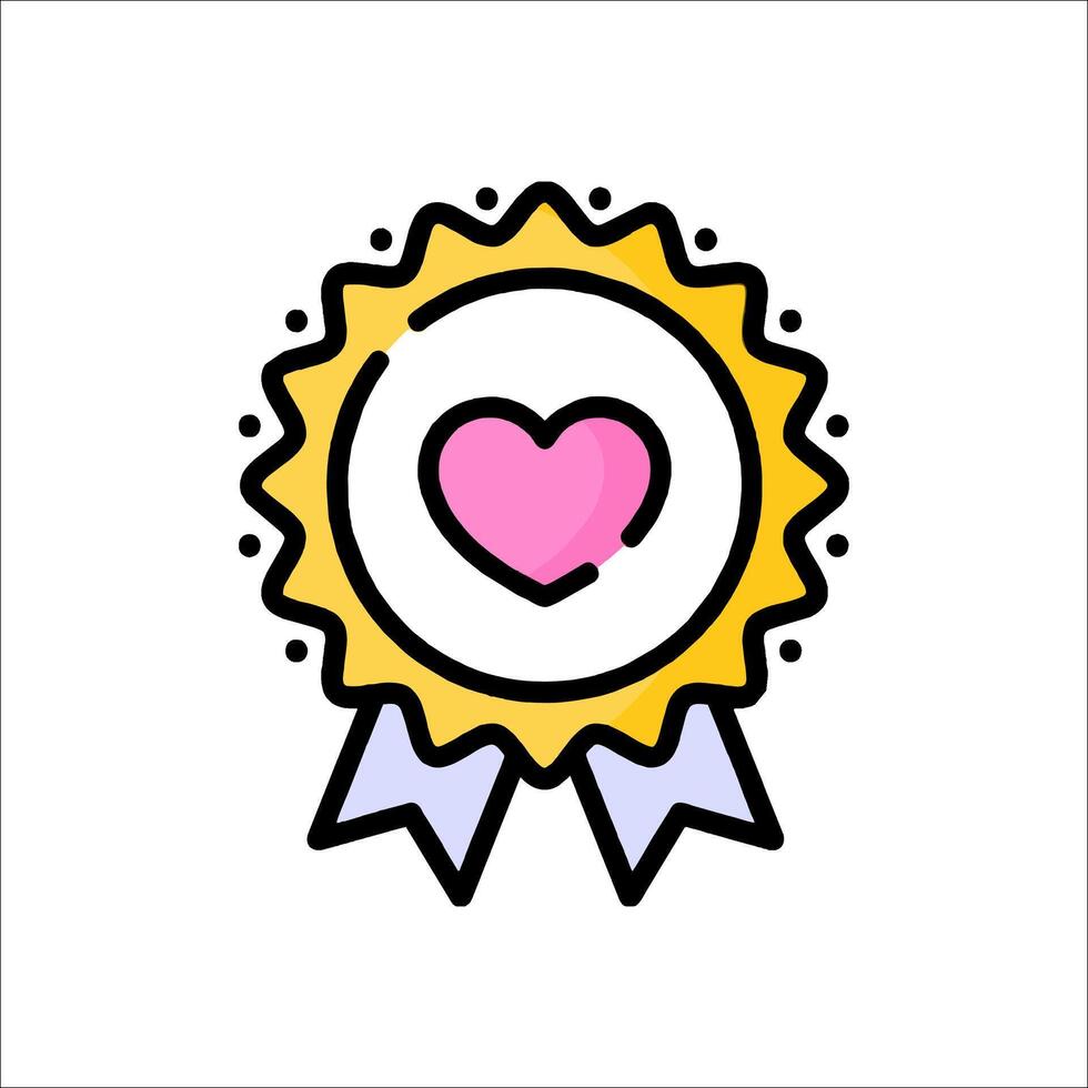 A heart icon with a ribbon around it vector