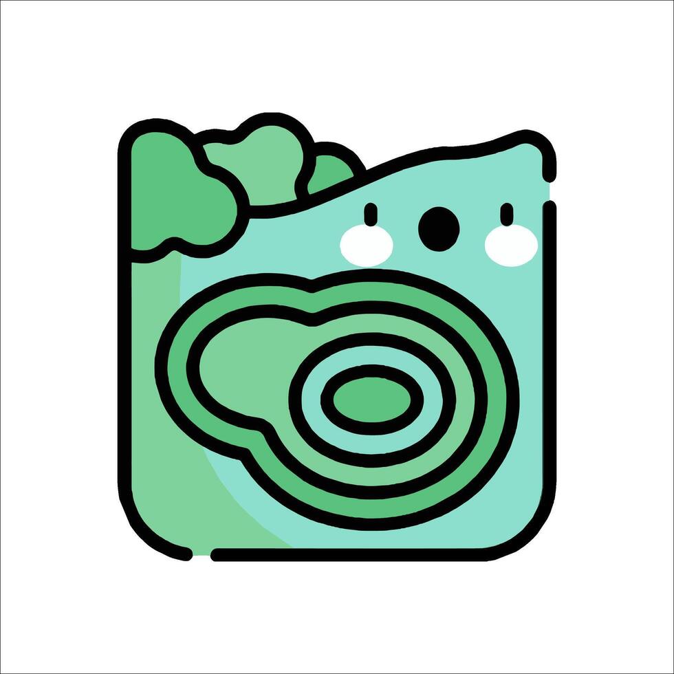 A green and white square with a green and white face vector