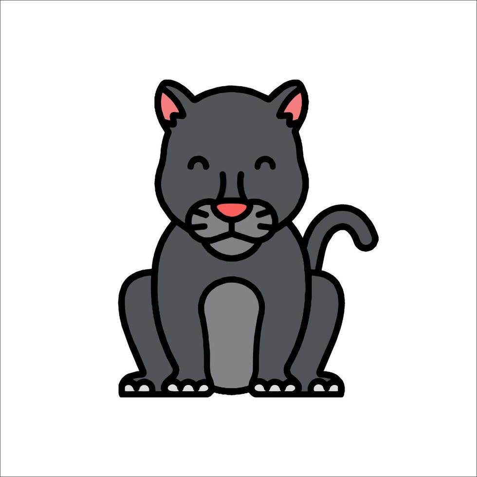 A black cat sitting down on the ground vector
