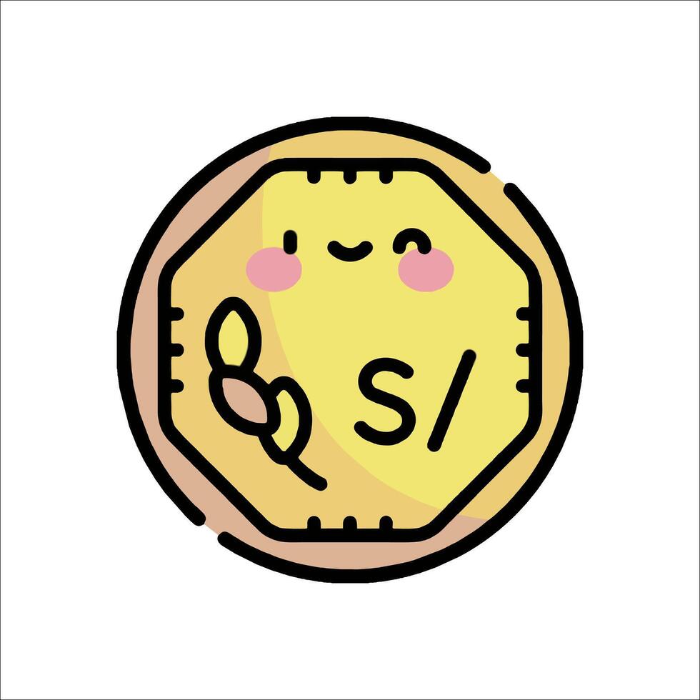 A cute coin with the word s on it vector