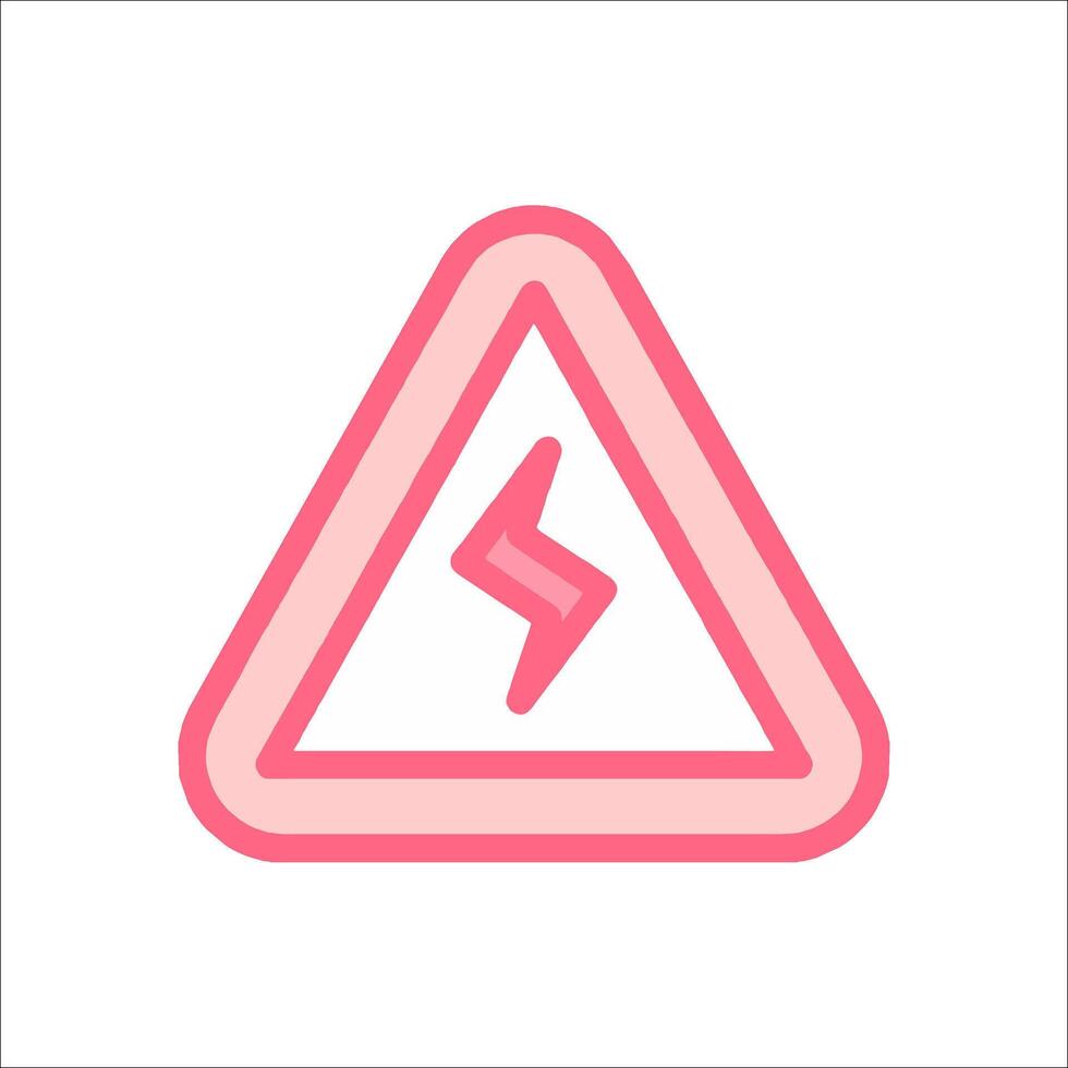 A pink triangle with a lightning bolt on it vector