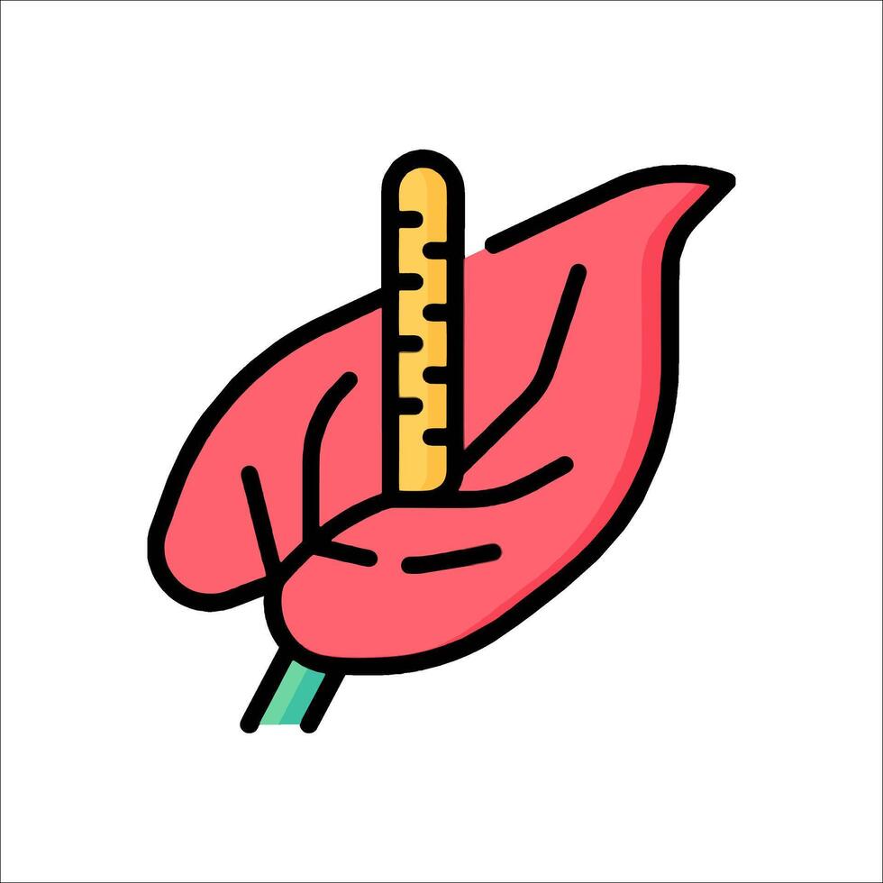 A flower with a thermometer on it vector
