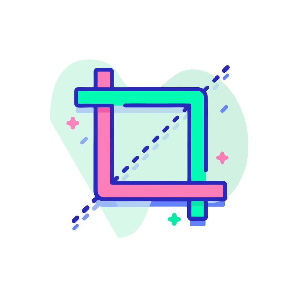 A square with a line through it and a dot in the middle vector