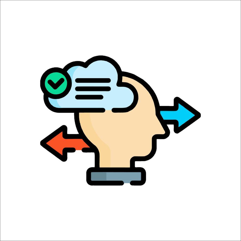 A person with a cloud icon on his head vector