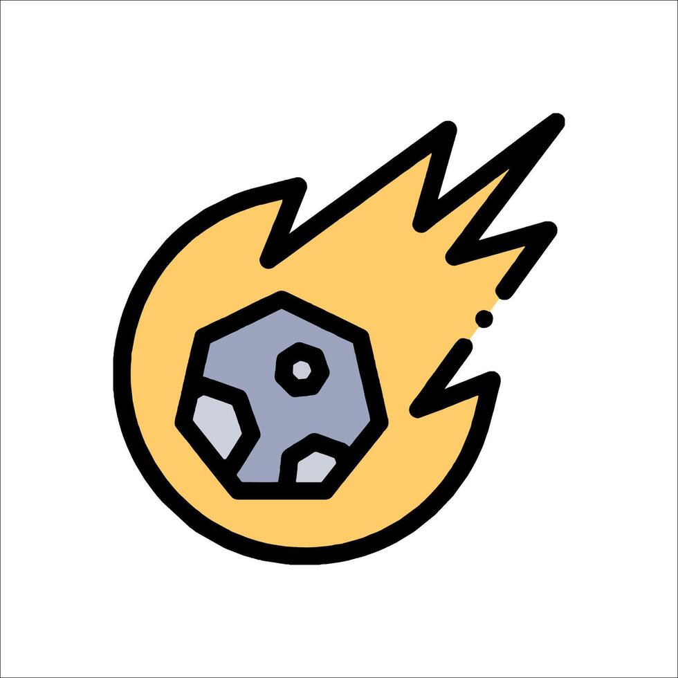 A cartoonish icon of a ball with a fire coming out of it vector