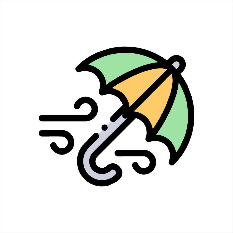 An umbrella with a wind blowing around it vector