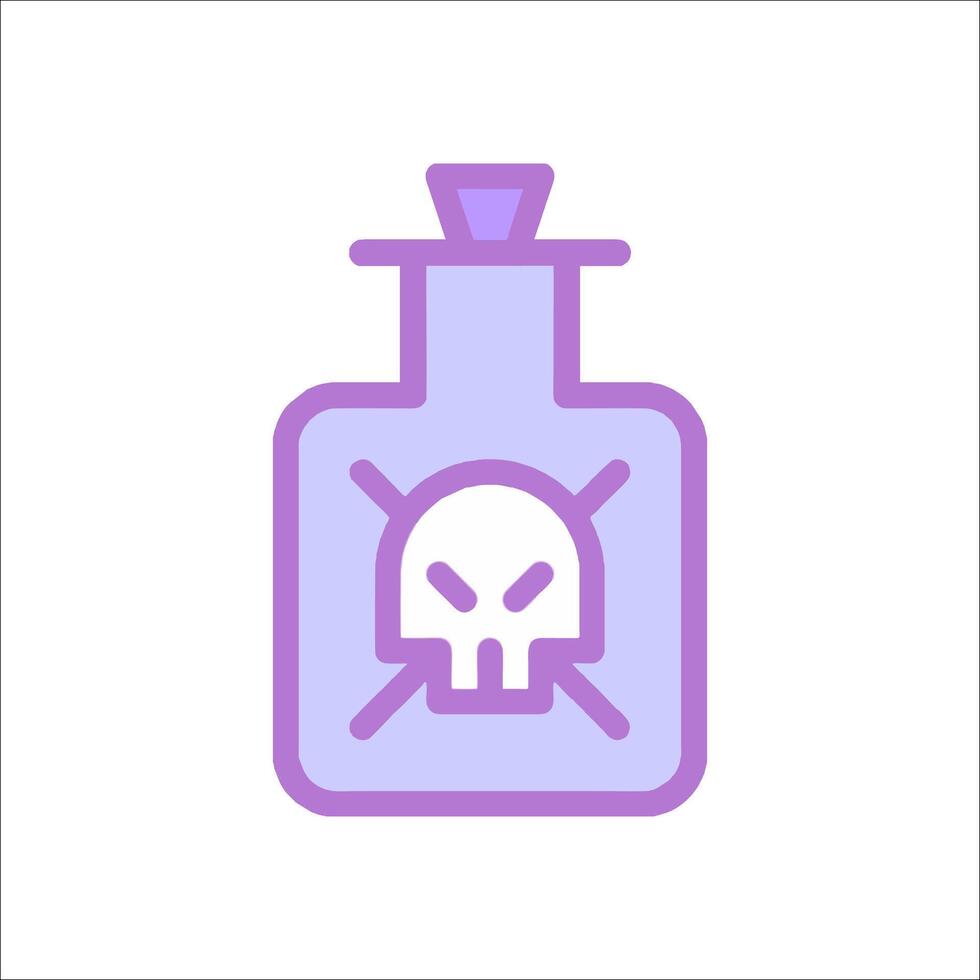 A purple bottle with a skull on it vector