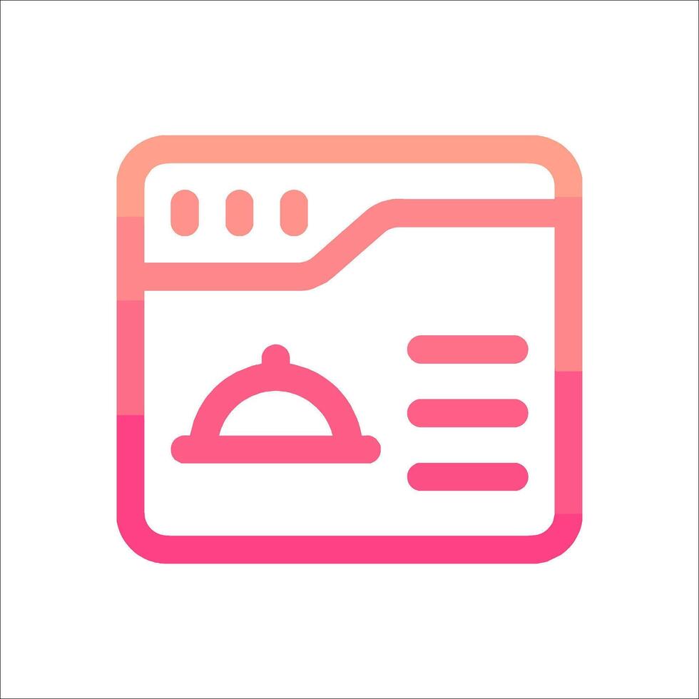 A pink and orange icon of a restaurant vector