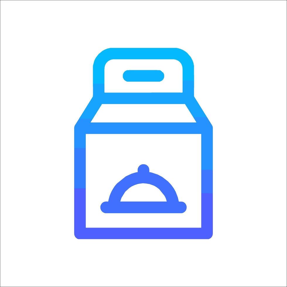 A blue and white icon of a box with a lid vector