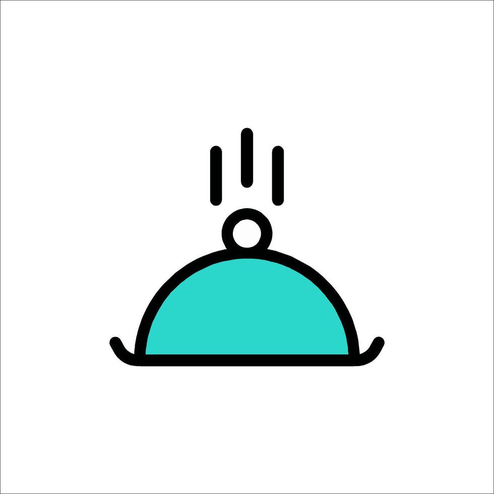 A cloche icon with a light coming out of it vector