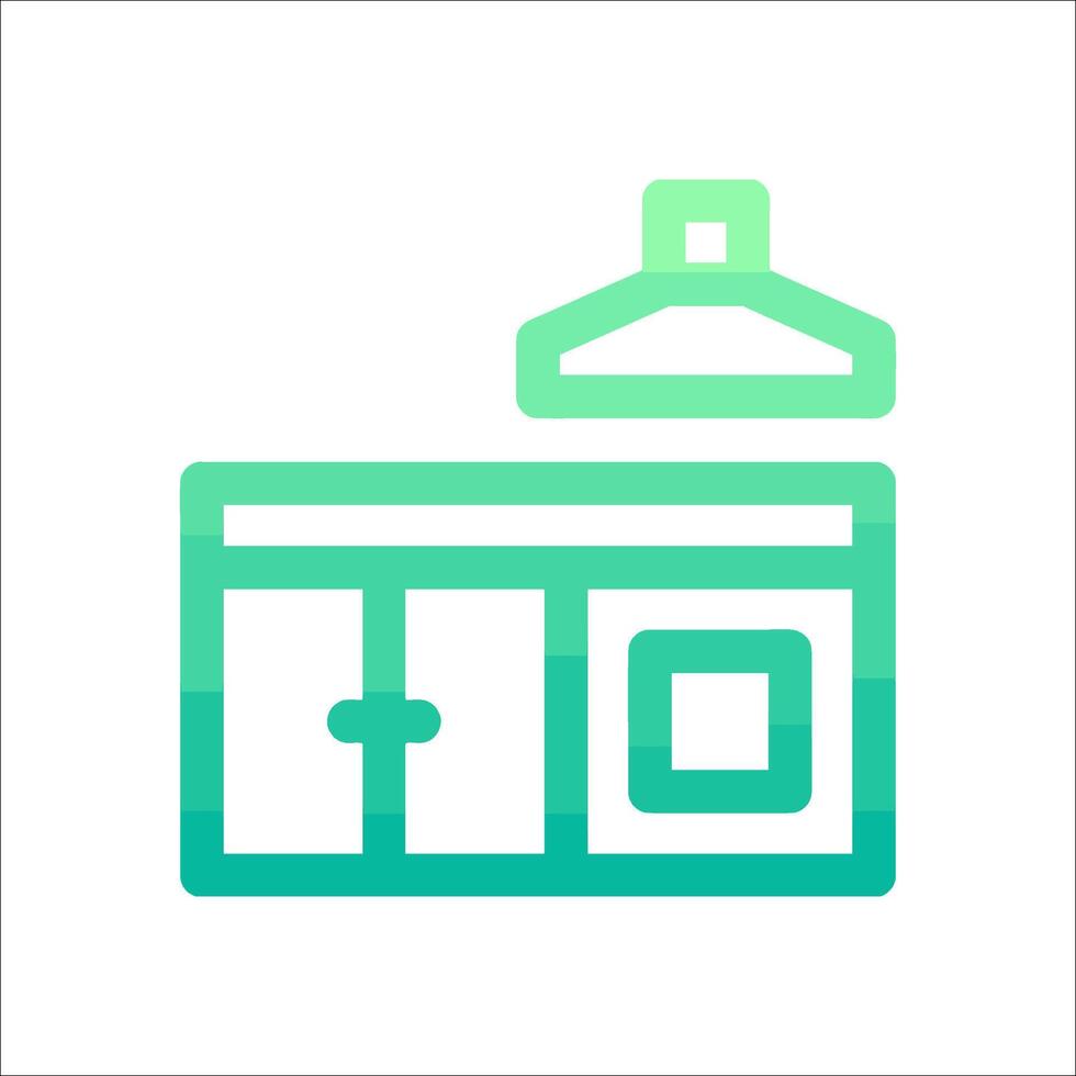 A green and blue icon of a bathroom vector