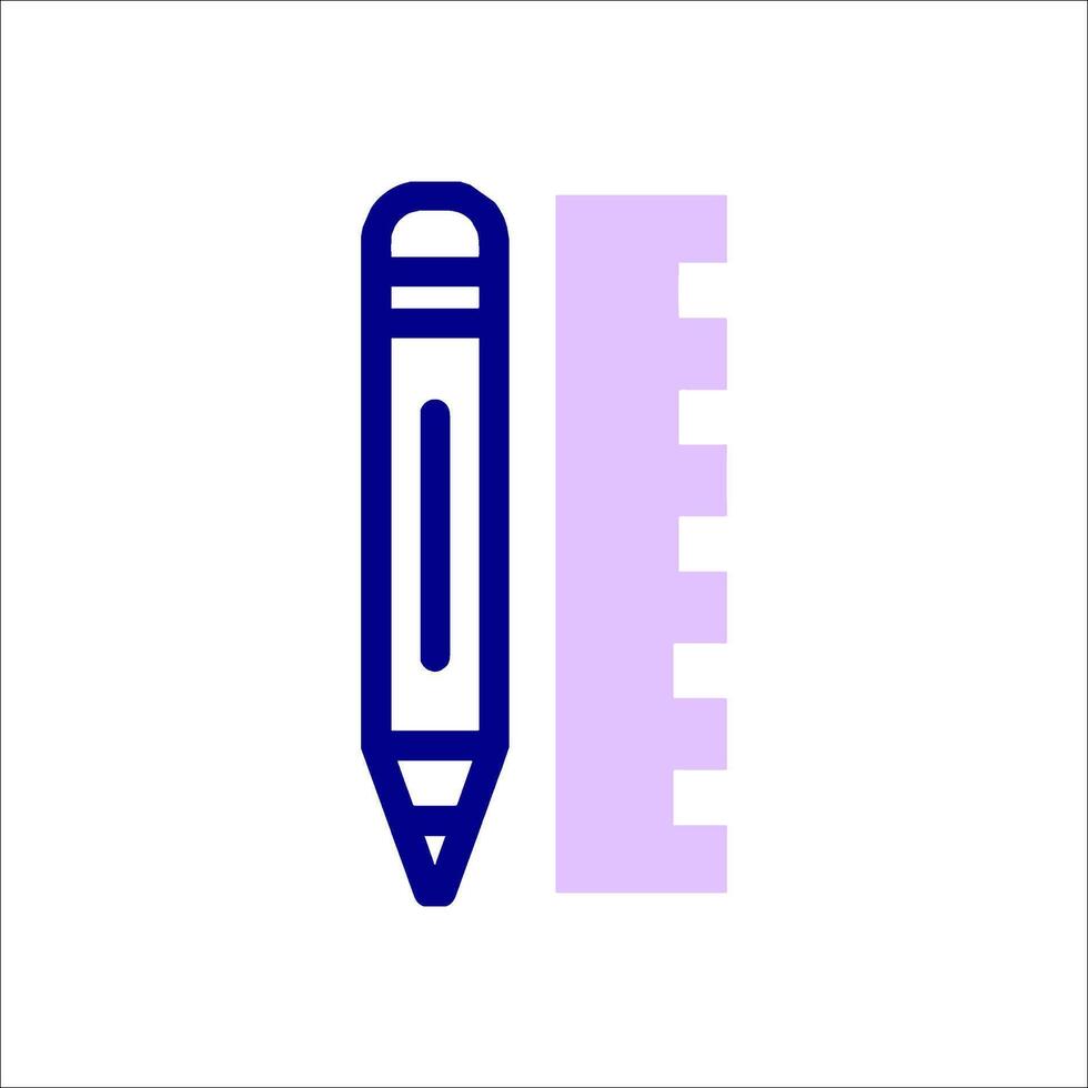 A pencil and ruler icon on a white background vector
