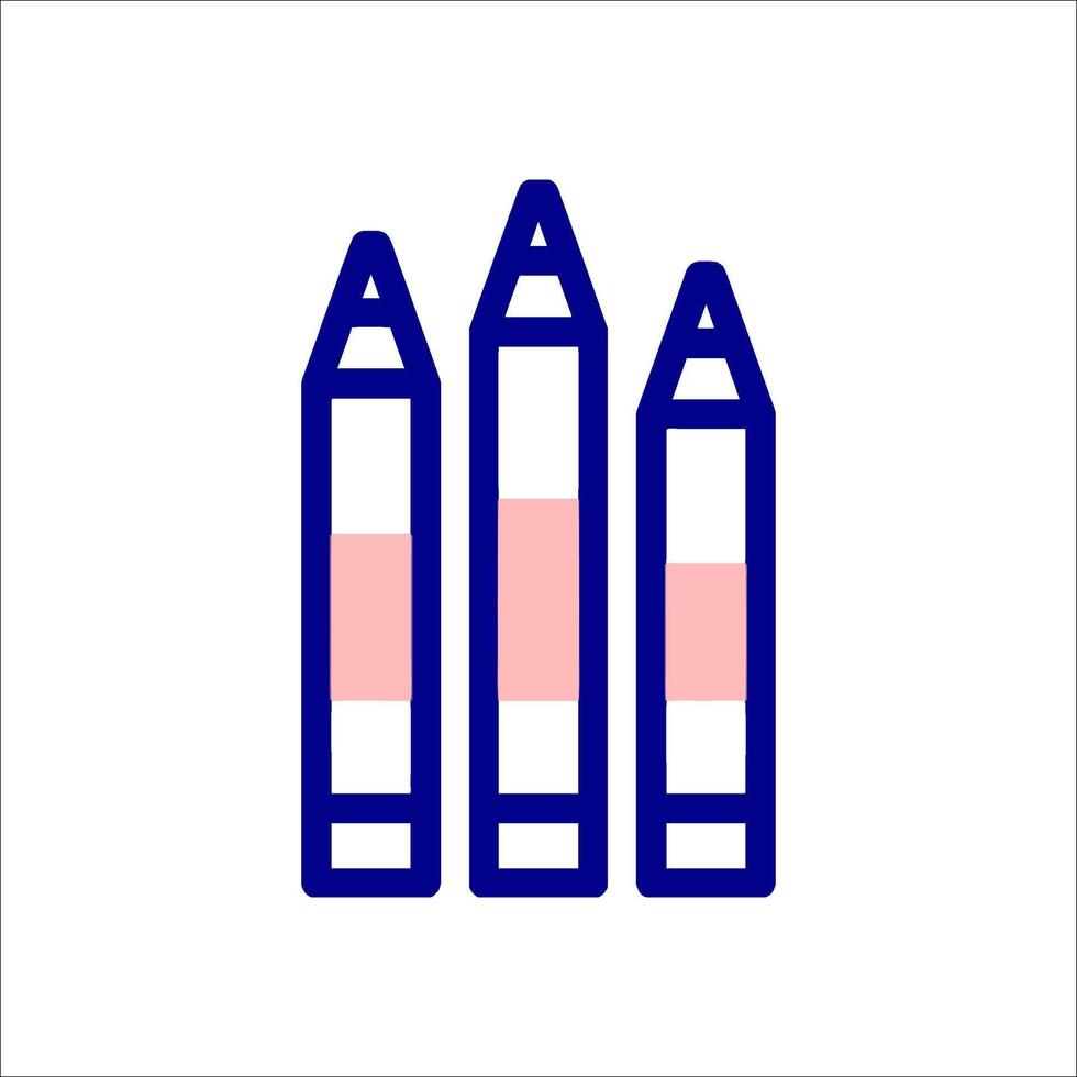 Three pencils with a pink line in the middle vector