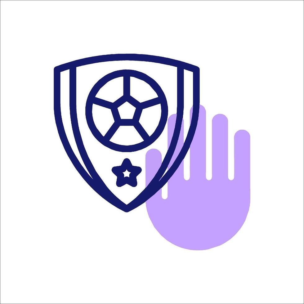 A hand holding a shield and a hand with a star vector