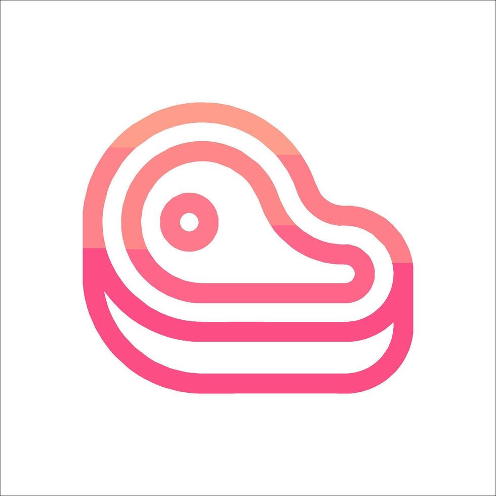 A pink and orange logo for a meat product vector
