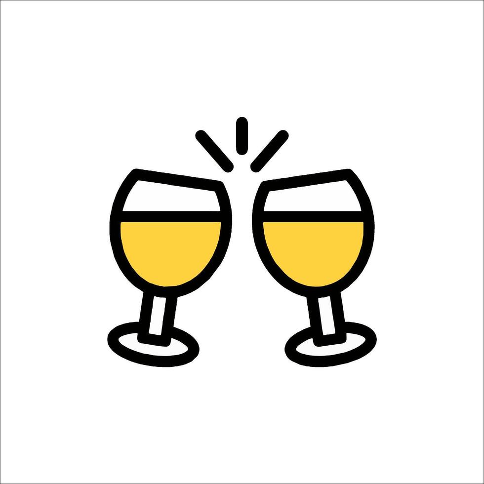 Two glasses of wine are toasting each other vector