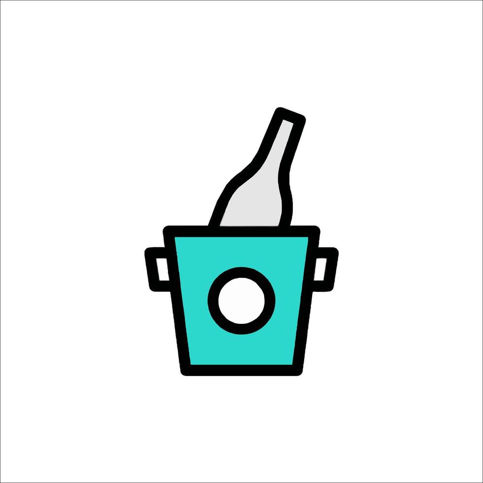A bottle of wine in a bucket icon vector
