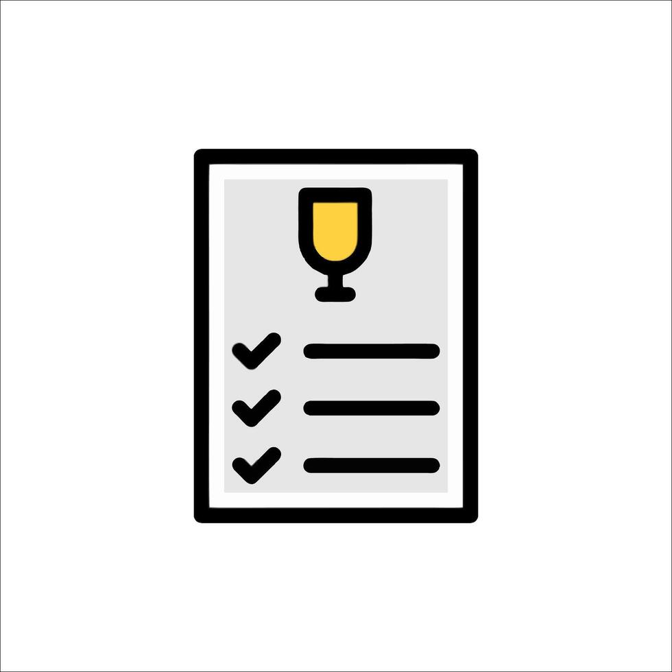 A checklist with a glass of wine on it vector