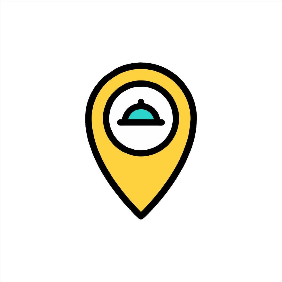 A map pointer with a food icon vector