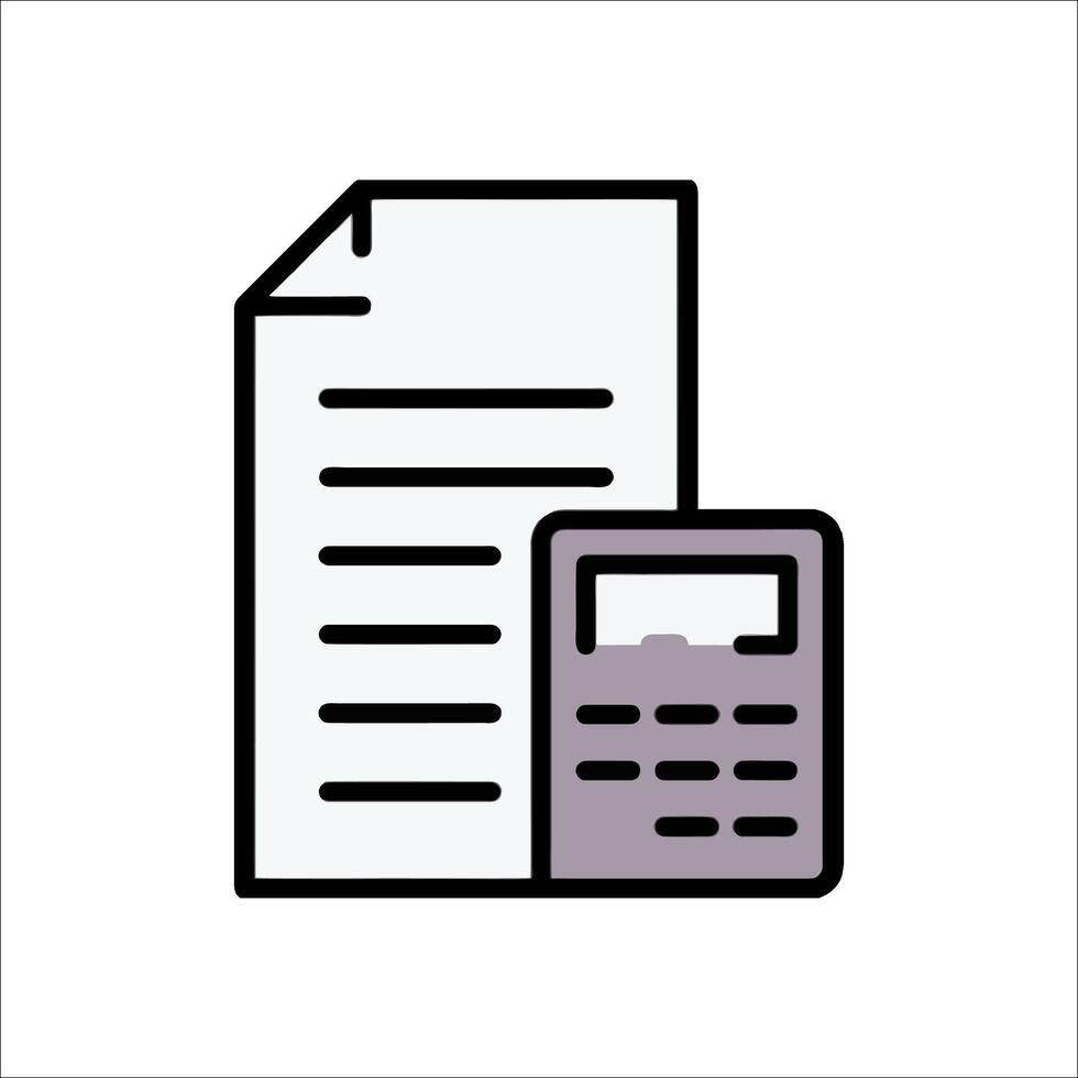 A calculator and paper icon on a white background vector