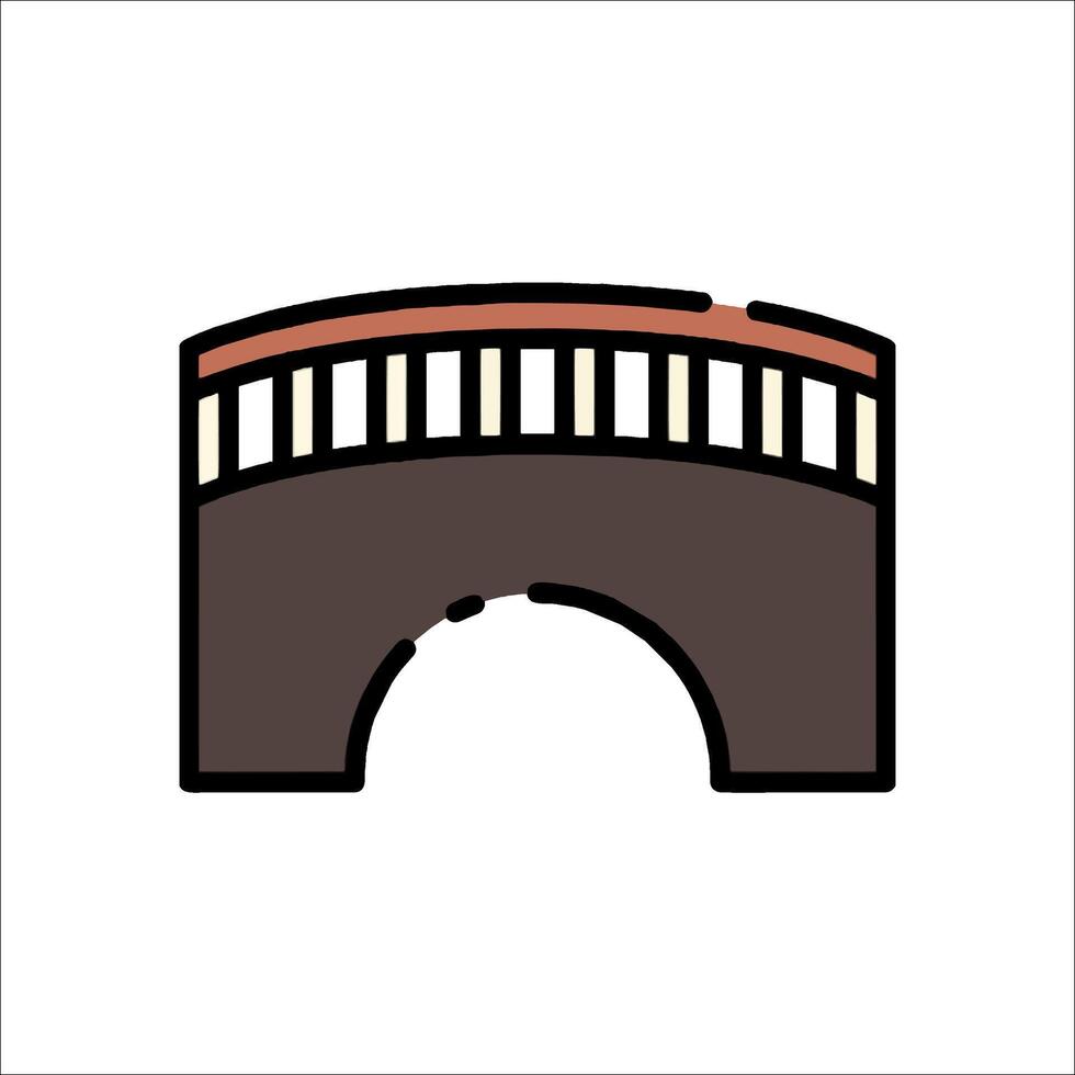 A bridge icon in a flat style vector