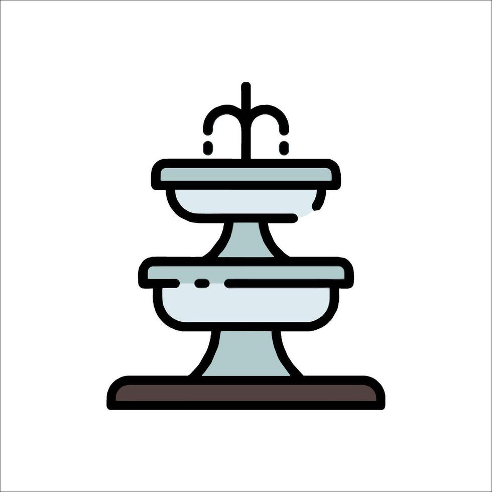 A fountain icon in a line style vector