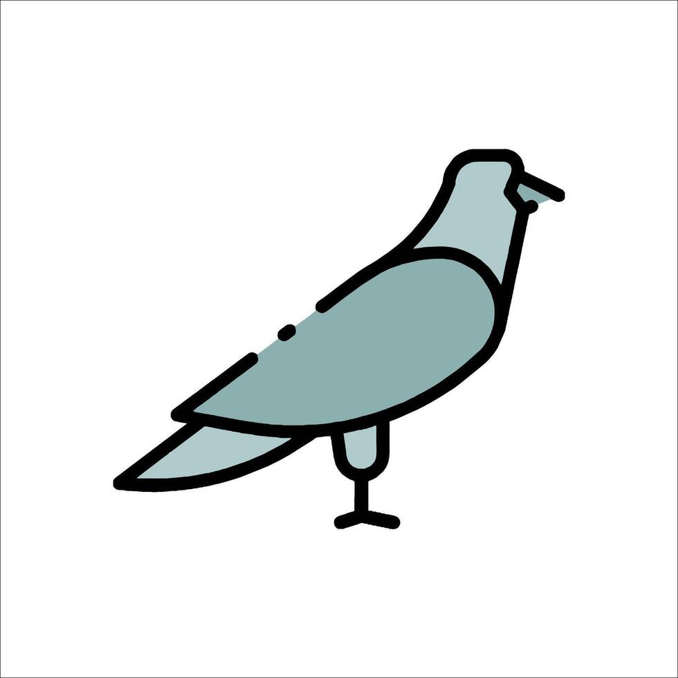 A bird icon in a line drawing vector
