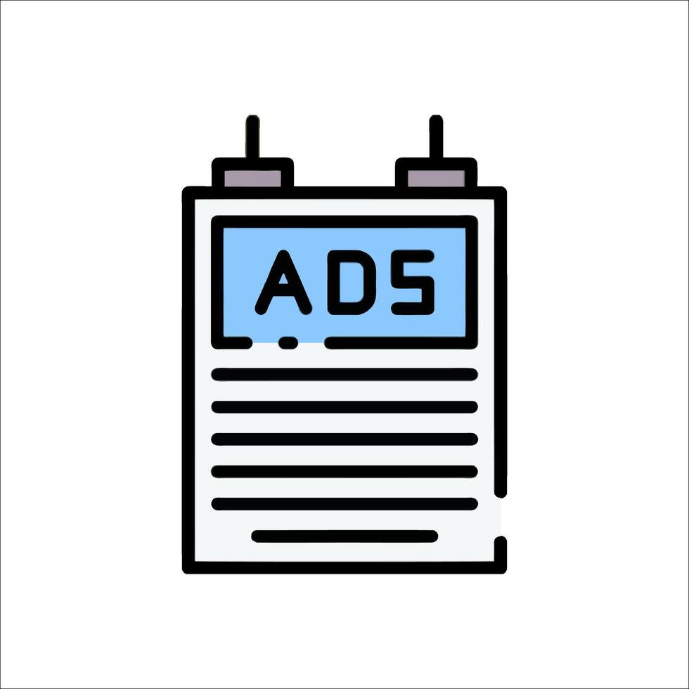 An ad sign on a white background vector