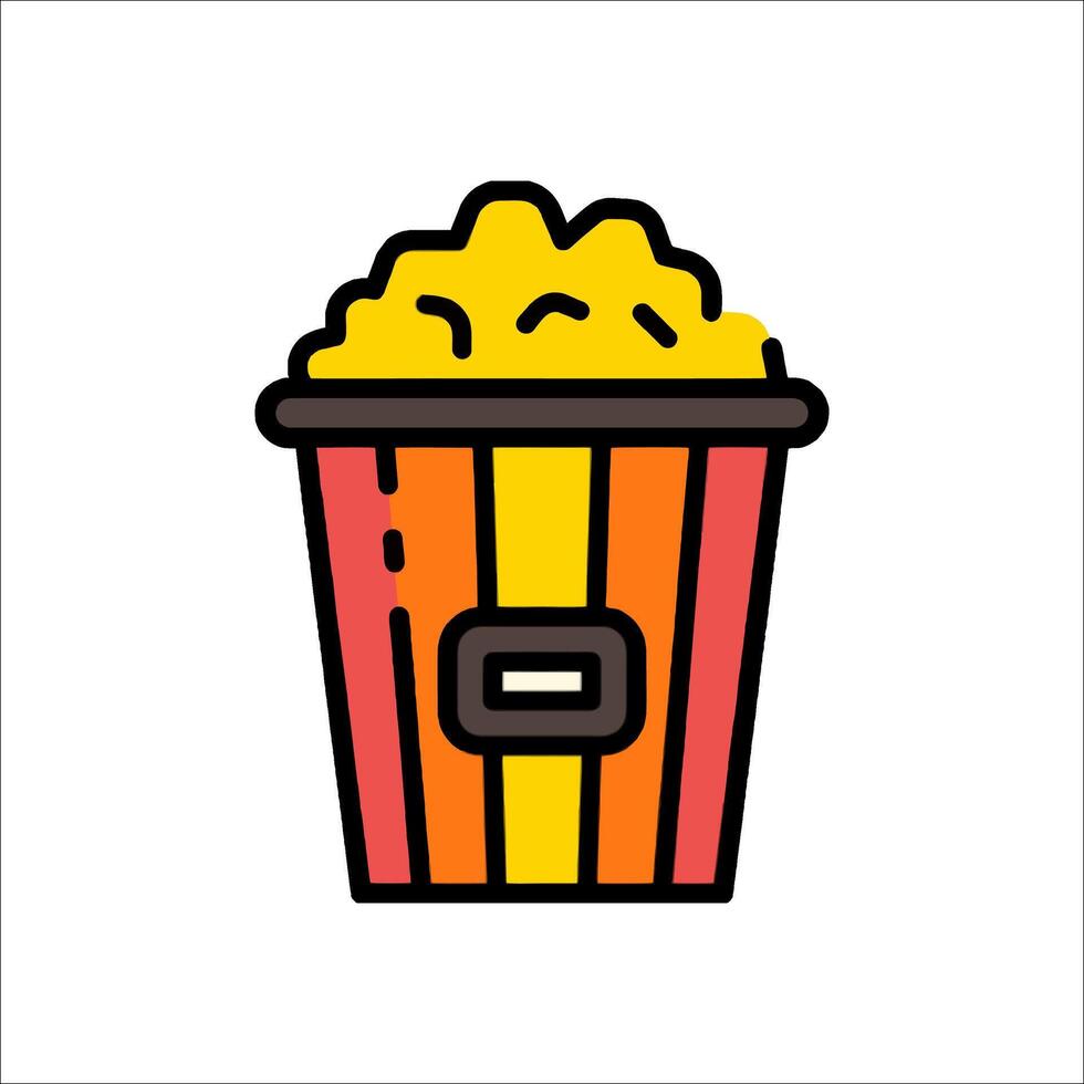 A colorful popcorn bucket icon on a white background vector