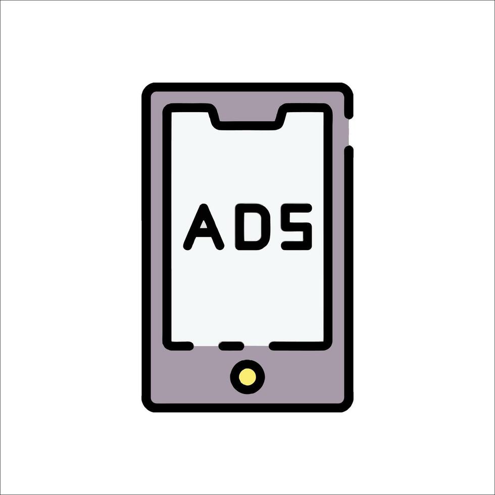 An ad on a phone with the word ads on it vector