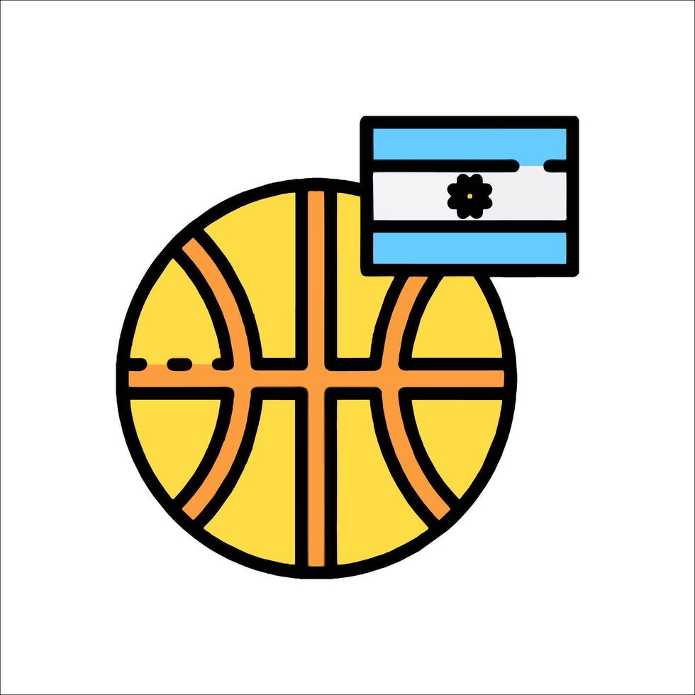 Basketball ball with flag illustration vector