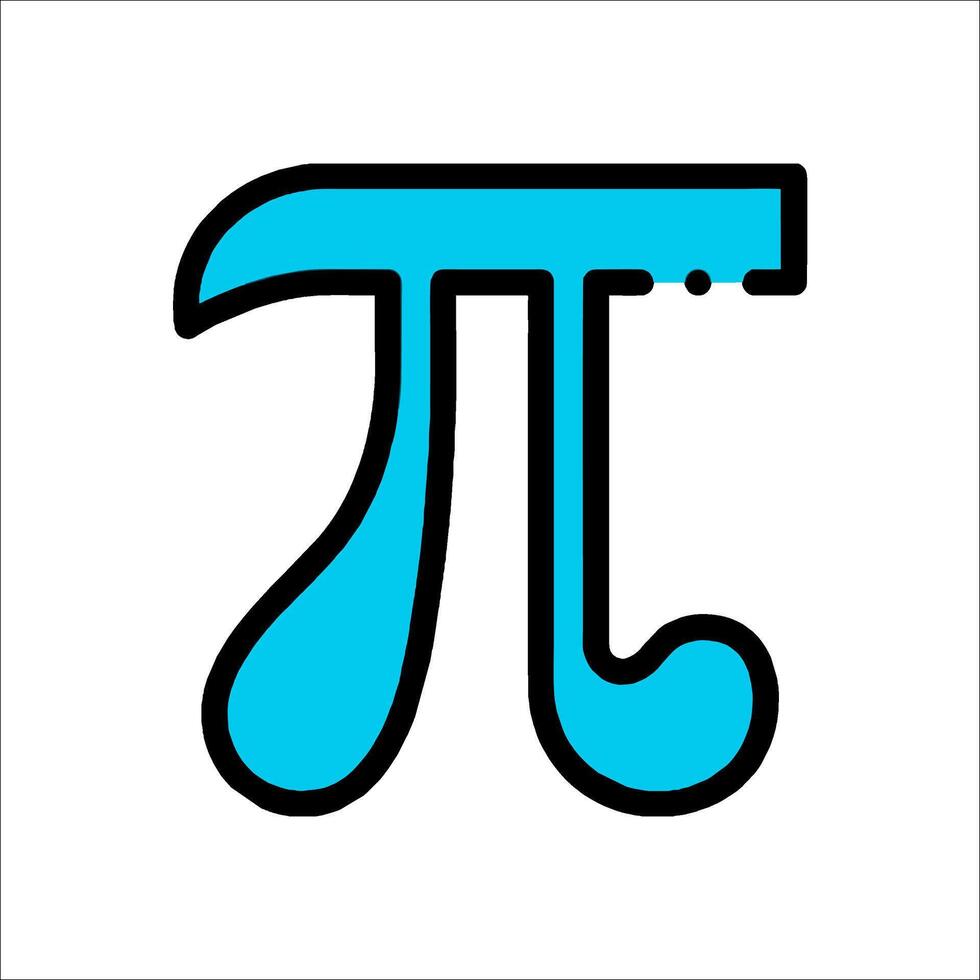 The pi symbol is shown in blue and black vector