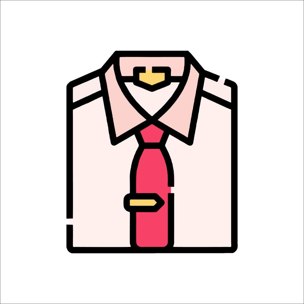 A shirt and tie icon on a white background vector