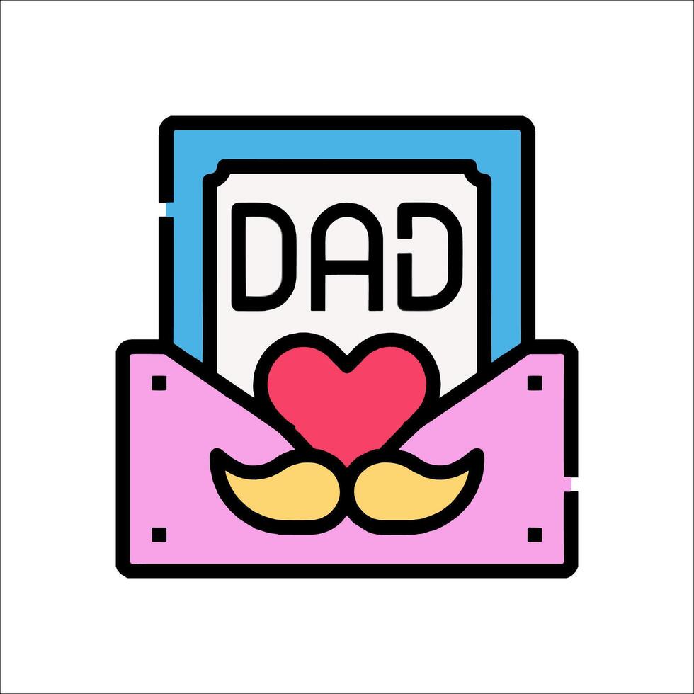 A father's day icon with a heart and mustache vector