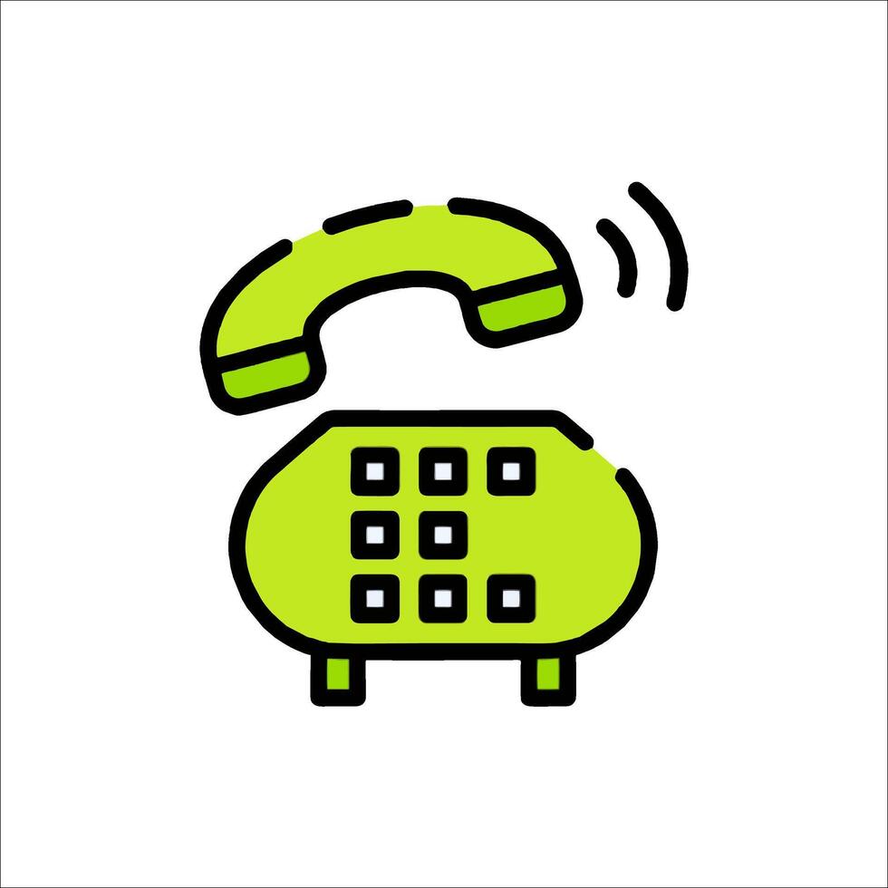 A green telephone icon on a white background vector
