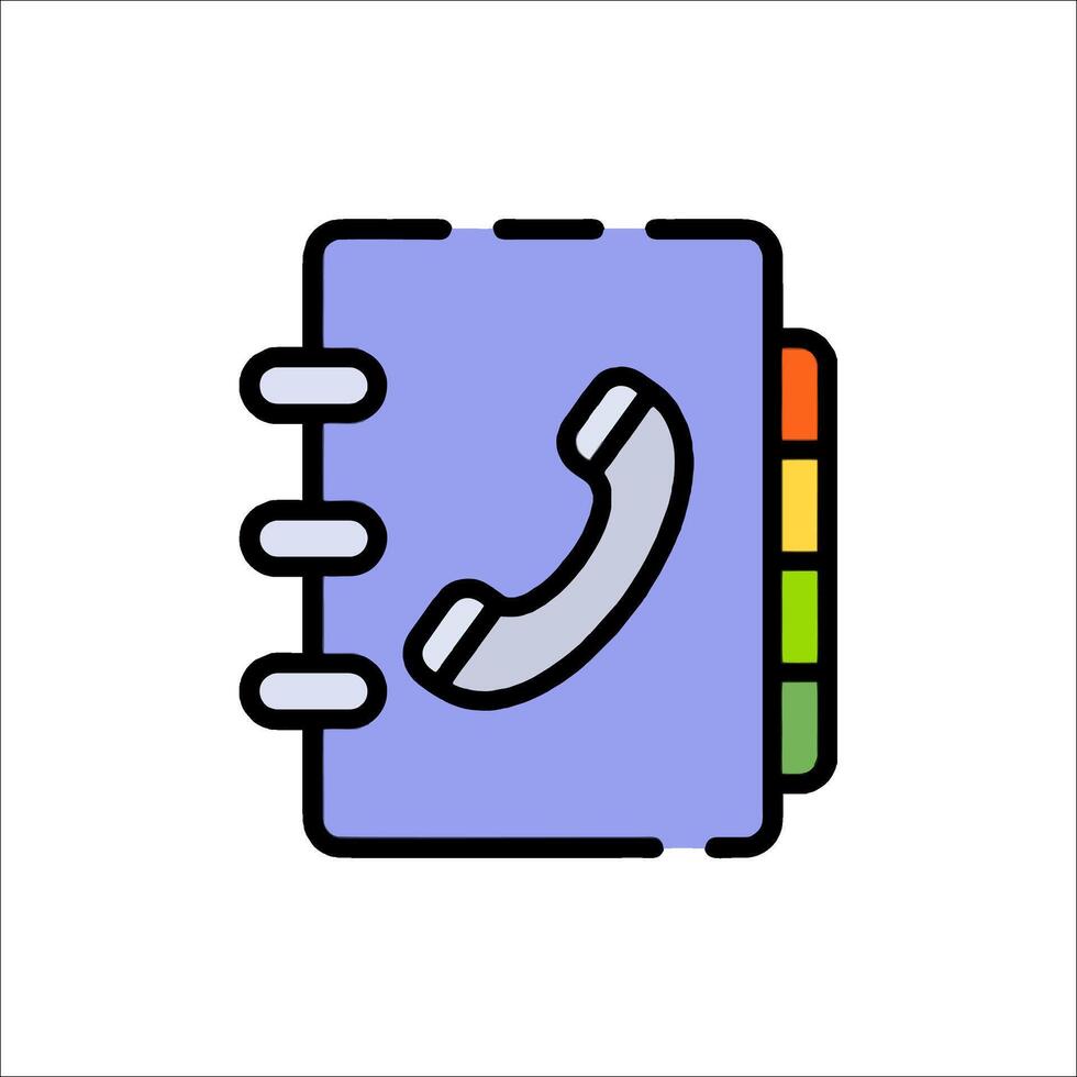 A phone icon on a notebook vector